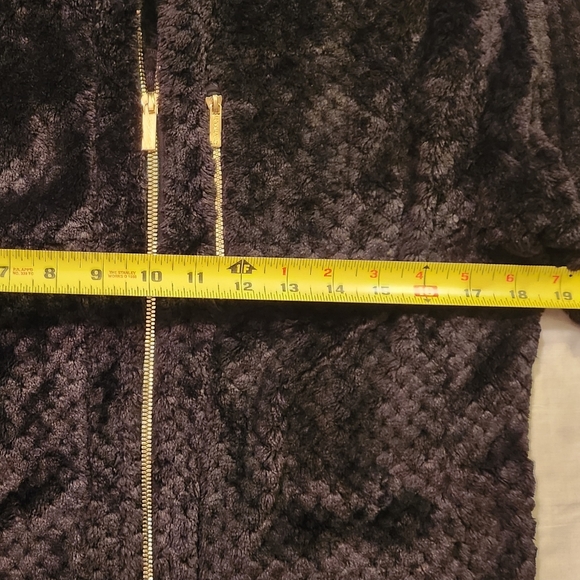 Calvin Klein Black Textured Jacket Plush women's size L EUC - Picture 6 of 13